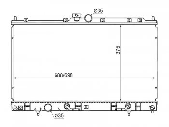 Радиатор двигателя SAT (трубчатый, МКПП/АКПП, 1.3/1.5/1.6/2.0) Mitsubishi Lancer 9 1-ый рестайлинг седан (2003-2005)