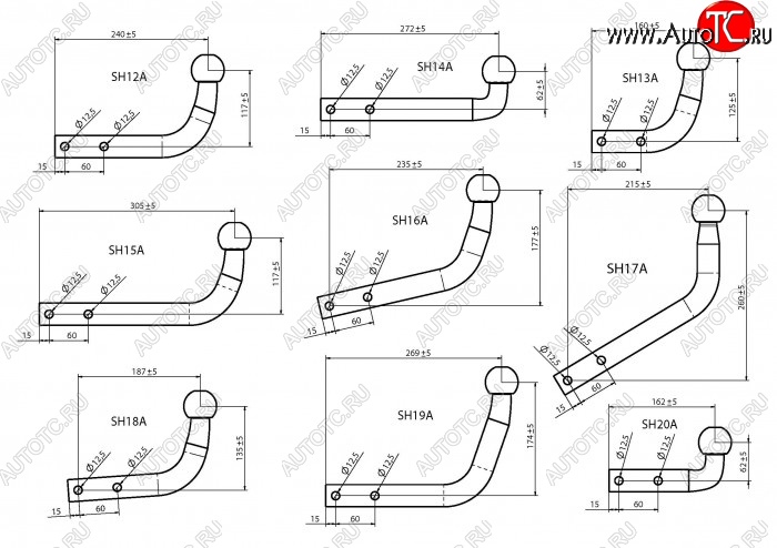 1 039 р. Шар фаркопа Лидер Плюс + тип А Hyundai Terracan HP рестайлинг (2004-2007) (ТИП: SH14A)  с доставкой в г. Йошкар-Ола