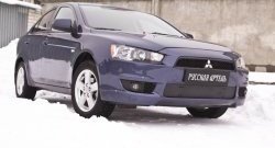 799 р. Зимняя заглушка решетки переднего бампера РА Mitsubishi Lancer 10 CY седан дорестайлинг (2007-2010)  с доставкой в г. Йошкар-Ола. Увеличить фотографию 3