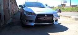 3 099 р. Клыки Evo на передний бампер автомобиля Mitsubishi Lancer 10 хэтчбэк дорестайлинг (2007-2010) (Неокрашенные)  с доставкой в г. Йошкар-Ола. Увеличить фотографию 6