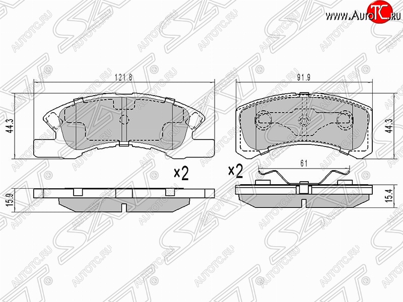 1 199 р. Колодки тормозные (передние) 3D SAT  Mitsubishi Mirage  CJ,CK,CL,CM (1995-2001) хэтчбэк 3 дв.  с доставкой в г. Йошкар-Ола