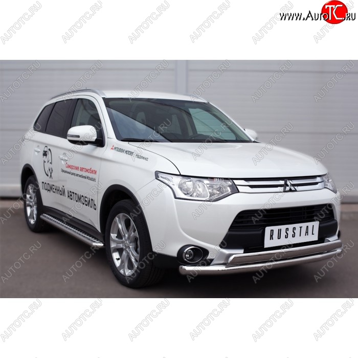 38 999 р. Широкая защита порогов с трубой диаметром 42 мм SLITKOFF v3  Mitsubishi Outlander  GF (2015-2018) 2-ой рестайлинг  с доставкой в г. Йошкар-Ола