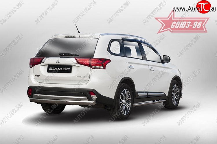 13 904 р. Защита заднего бампера Souz-96 (овал 75х42) Mitsubishi Outlander GF 2-ой рестайлинг (2015-2018)  с доставкой в г. Йошкар-Ола