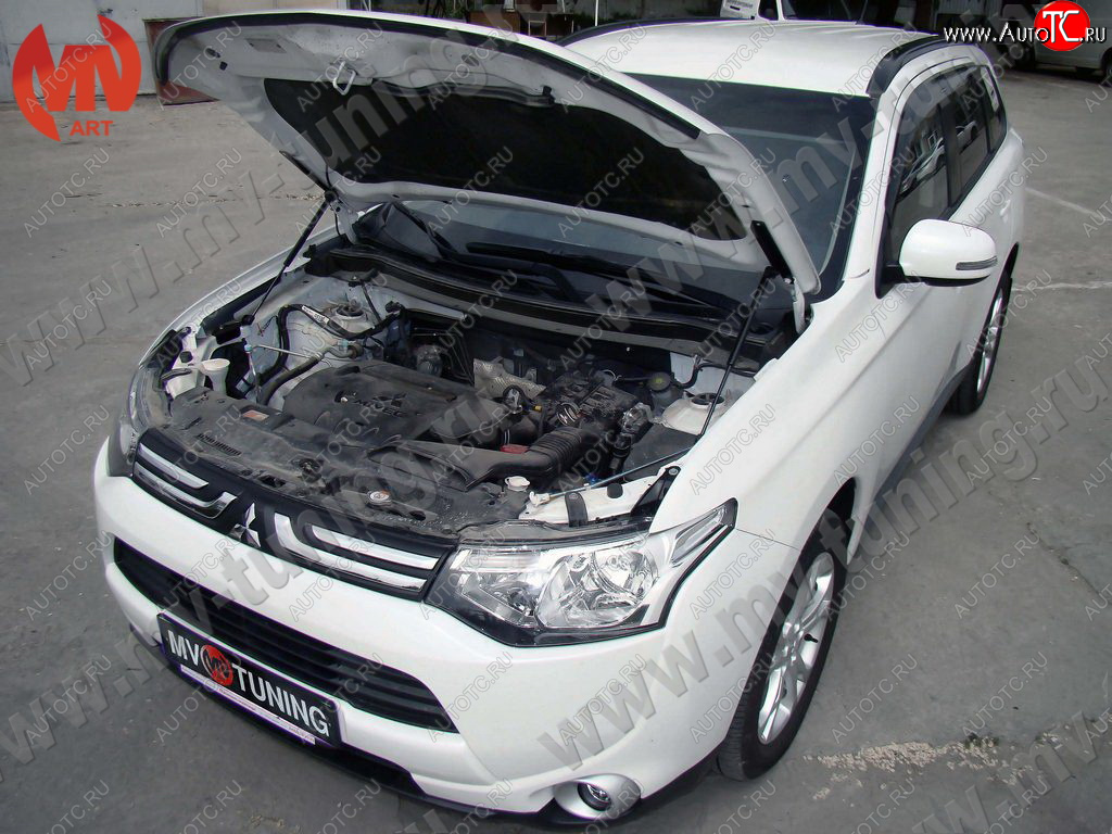 4 099 р. Упор капота MV-Tuning (двойной) Mitsubishi Outlander GF 2-ой рестайлинг (2015-2018)  с доставкой в г. Йошкар-Ола