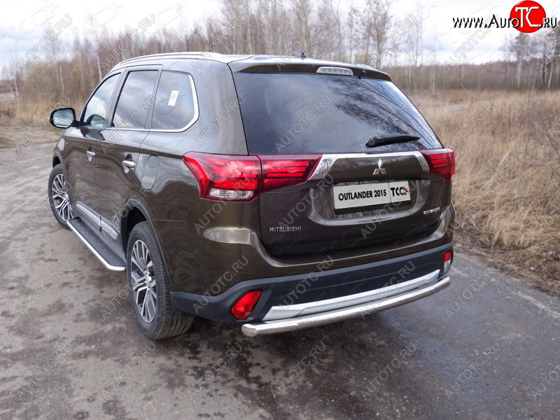 20 999 р. Защита заднего бампера ТСС (нержавейка d 60,3 мм) Mitsubishi Outlander GF 2-ой рестайлинг (2015-2018)  с доставкой в г. Йошкар-Ола