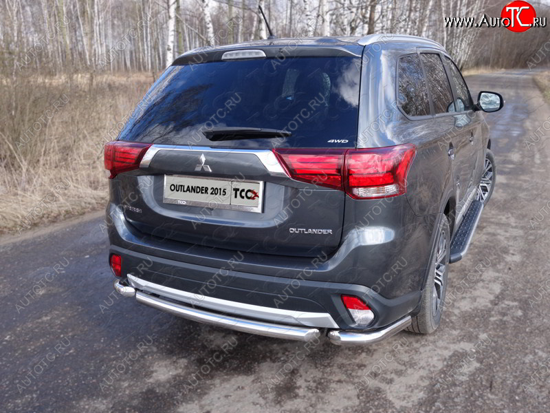 16 549 р. Защита заднего бампера (короткая) ТСС (нержавейка d 60,3 мм)  Mitsubishi Outlander  GF (2014-2018) 1-ый рестайлинг, 2-ой рестайлинг  с доставкой в г. Йошкар-Ола