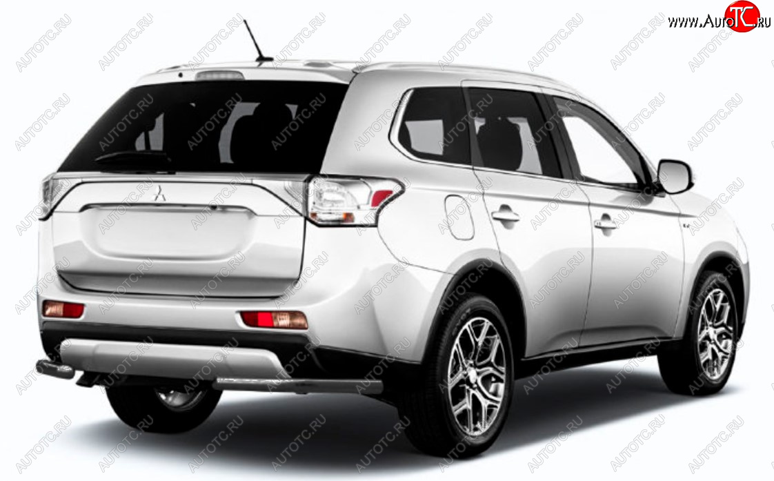 6 999 р. Защита заднего бампера Slitkoff (Ø 57 мм) Mitsubishi Outlander GF 2-ой рестайлинг (2015-2018) (Сталь с полимерным покрытием. Цвет: черный)  с доставкой в г. Йошкар-Ола