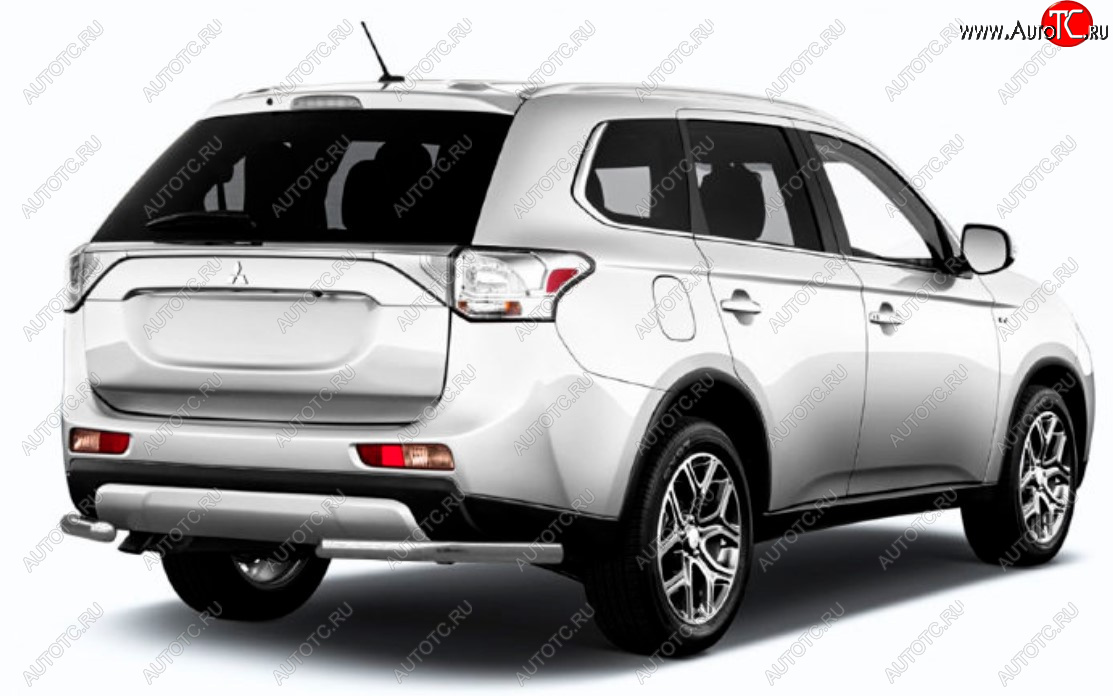 6 999 р. Защита заднего бампера Slitkoff (Ø 57 мм)  Mitsubishi Outlander  GF (2015-2018) 2-ой рестайлинг (Сталь с полимерным покрытием. Цвет: серебристый)  с доставкой в г. Йошкар-Ола