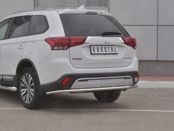 16 449 р. Защита заднего бампера (Ø42 мм, нержавейка) SLITKOFF Mitsubishi Outlander GF 3-ий рестайлинг (2018-2022)  с доставкой в г. Йошкар-Ола. Увеличить фотографию 2