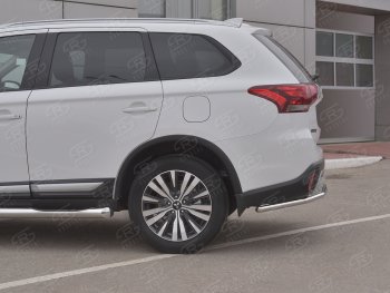 16 449 р. Защита заднего бампера (Ø42 мм, нержавейка) SLITKOFF Mitsubishi Outlander GF 3-ий рестайлинг (2018-2022)  с доставкой в г. Йошкар-Ола. Увеличить фотографию 3