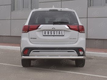 18 649 р. Защита заднего бампера (Ø63 мм, нержавейка) RUSSTAL  Mitsubishi Outlander  GF (2018-2022) 3-ий рестайлинг  с доставкой в г. Йошкар-Ола. Увеличить фотографию 2