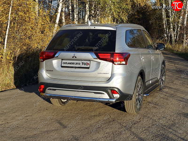 24 999 р. Защита заднего бампера (овальная) ТСС (нержавейка d75х42 мм) Mitsubishi Outlander GF 3-ий рестайлинг (2018-2022)  с доставкой в г. Йошкар-Ола