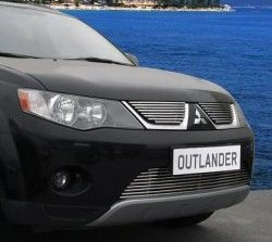 Декоративная вставка воздухозаборника Novline Mitsubishi Outlander XL (CW)  дорестайлинг (2005-2009)