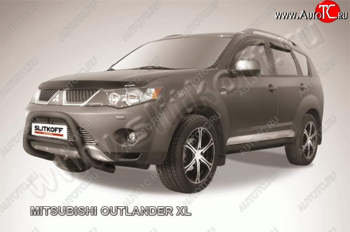 23 599 р. Кенгурятник d76 низкий Mitsubishi Outlander XL (CW)  дорестайлинг (2005-2009) (Цвет: серебристый)  с доставкой в г. Йошкар-Ола