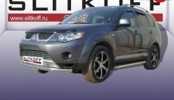 Одинарная защита переднего бампера из трубы диаметром 57 мм Slitkoff Mitsubishi Outlander XL (CW)  дорестайлинг (2005-2009)