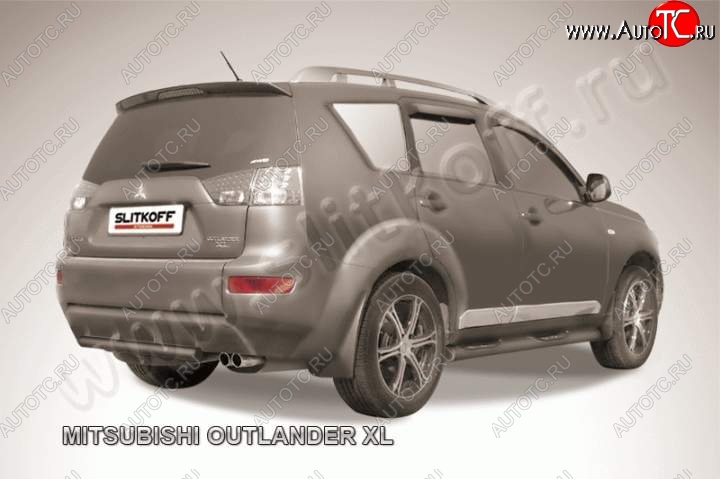 6 999 р. Защита задняя Slitkoff Mitsubishi Outlander XL (CW)  дорестайлинг (2005-2009) (Цвет: серебристый)  с доставкой в г. Йошкар-Ола