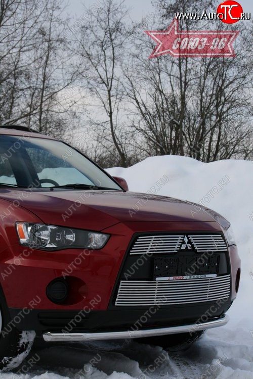 9 809 р. Защита переднего бампера из одинарной трубы (d60) Souz-96 Mitsubishi Outlander XL (CW)  рестайлинг (2010-2013)  с доставкой в г. Йошкар-Ола