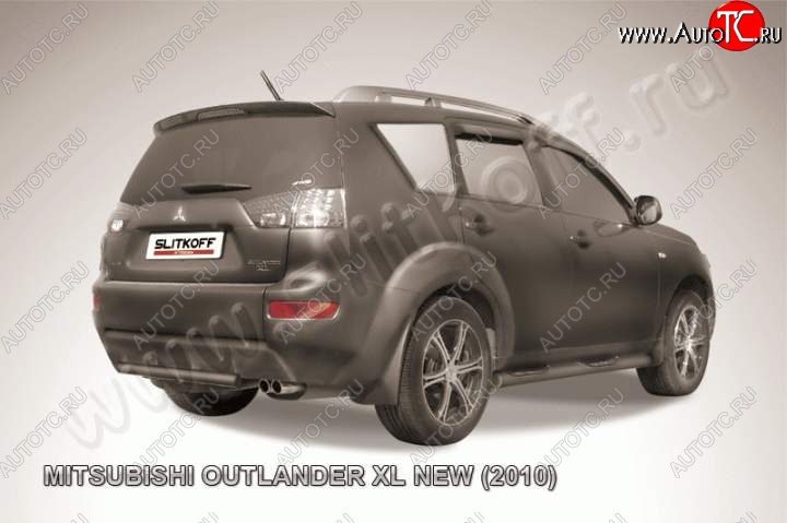 5 499 р. Защита задняя Slitkoff Mitsubishi Outlander XL (CW)  рестайлинг (2010-2013) (Цвет: серебристый)  с доставкой в г. Йошкар-Ола