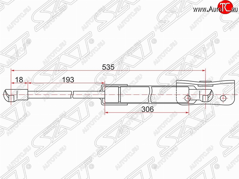 929 р. Правый газовый упор крышки багажника SAT  Mitsubishi Outlander  GF (2012-2014) дорестайлинг  с доставкой в г. Йошкар-Ола