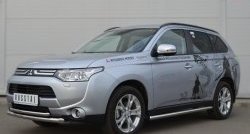 18 999 р. Защита переднего бампера (2 трубыØ63 и 42 мм, нержавейка) SLITKOFF Mitsubishi Outlander GF дорестайлинг (2012-2014)  с доставкой в г. Йошкар-Ола. Увеличить фотографию 4