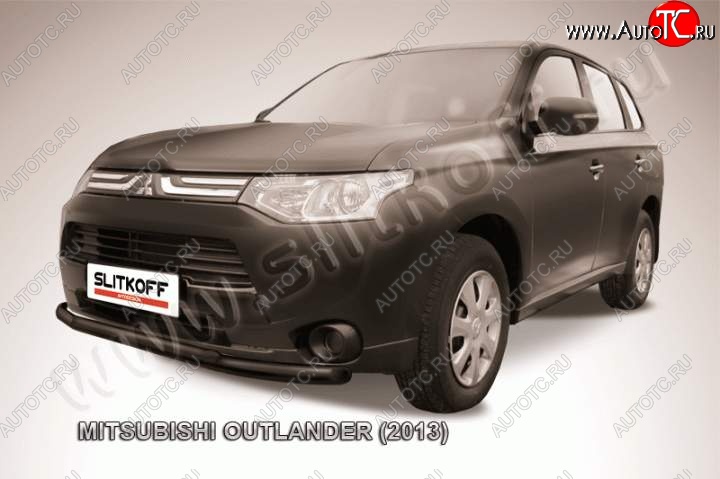 10 949 р. Защита переднего бампер Slitkoff Mitsubishi Outlander GF дорестайлинг (2012-2014) (Цвет: серебристый)  с доставкой в г. Йошкар-Ола