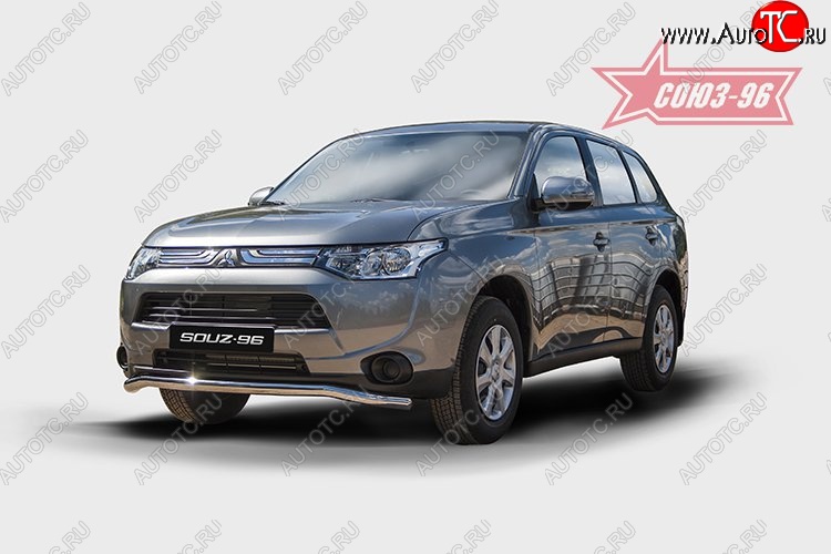 12 239 р. Защита переднего бампера одинарная Souz-96 Premium (d60) Mitsubishi Outlander GF дорестайлинг (2012-2014)  с доставкой в г. Йошкар-Ола