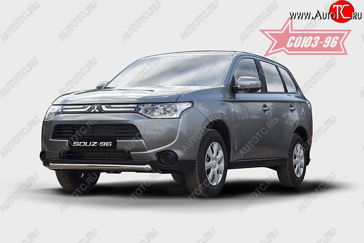 10 574 р. Защита переднего бампера одинарная Souz-96 (d60). Mitsubishi Outlander GF дорестайлинг (2012-2014)  с доставкой в г. Йошкар-Ола