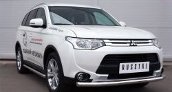 12 999 р. Одинарная защита переднего бампера диаметром 63 мм SLITKOFF  Mitsubishi Outlander  GF (2014-2016) 1-ый рестайлинг  с доставкой в г. Йошкар-Ола. Увеличить фотографию 4