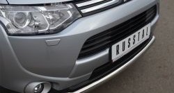 13 999 р. Одинарная защита переднего бампера диаметром 63 мм SLITKOFF Mitsubishi Outlander GF дорестайлинг (2012-2014)  с доставкой в г. Йошкар-Ола. Увеличить фотографию 2