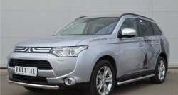 13 999 р. Одинарная защита переднего бампера диаметром 63 мм SLITKOFF Mitsubishi Outlander GF дорестайлинг (2012-2014)  с доставкой в г. Йошкар-Ола. Увеличить фотографию 4