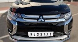 12 649 р. Одинарная защита переднего бампера диаметром 63 мм SLITKOFF  Mitsubishi Outlander  GF (2015-2018) 2-ой рестайлинг  с доставкой в г. Йошкар-Ола. Увеличить фотографию 2