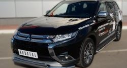 12 649 р. Одинарная защита переднего бампера диаметром 63 мм SLITKOFF  Mitsubishi Outlander  GF (2015-2018) 2-ой рестайлинг  с доставкой в г. Йошкар-Ола. Увеличить фотографию 3