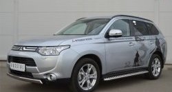 15 649 р. Защита переднего бампера (Ø75х42 мм, нержавейка) Russtal Mitsubishi Outlander GF дорестайлинг (2012-2014)  с доставкой в г. Йошкар-Ола. Увеличить фотографию 4