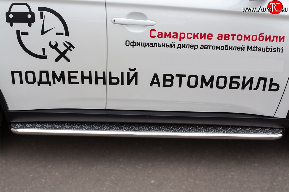 24 649 р. Широкая защита порогов (рестайлинг) SLITKOFF  Mitsubishi Outlander  GF (2014-2016) 1-ый рестайлинг  с доставкой в г. Йошкар-Ола