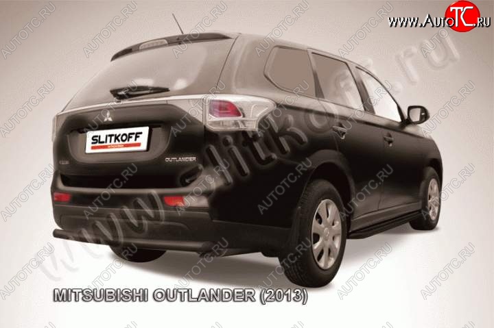 6 349 р. Защита задняя Slitkoff  Mitsubishi Outlander  GF (2012-2014) дорестайлинг (Цвет: серебристый)  с доставкой в г. Йошкар-Ола