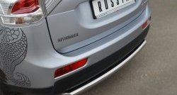 12 199 р. Одинарная защита заднего бампера из трубы диаметром 63 мм SLITKOFF  Mitsubishi Outlander  GF (2012-2014) дорестайлинг  с доставкой в г. Йошкар-Ола. Увеличить фотографию 2