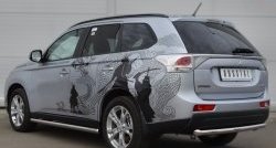 12 199 р. Одинарная защита заднего бампера из трубы диаметром 63 мм SLITKOFF  Mitsubishi Outlander  GF (2012-2014) дорестайлинг  с доставкой в г. Йошкар-Ола. Увеличить фотографию 4