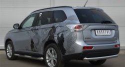 13 199 р. Одинарная защита заднего бампера из трубы диаметром 76 мм SLITKOFF  Mitsubishi Outlander  GF (2012-2014) дорестайлинг  с доставкой в г. Йошкар-Ола. Увеличить фотографию 4