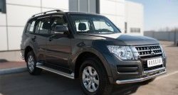 23 999 р. Защита переднего бампера (2 трубыØ63 мм, нержавейка) SLITKOFF Mitsubishi Pajero 4 V90 2-ой рестайлинг (2014-2020)  с доставкой в г. Йошкар-Ола. Увеличить фотографию 4