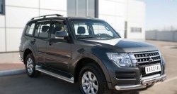 15 849 р. Защита порогов из круглой трубы диаметром 42 мм SLITKOFF Mitsubishi Pajero 4 V90 2-ой рестайлинг (2014-2020)  с доставкой в г. Йошкар-Ола. Увеличить фотографию 4