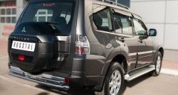 22 649 р. Защита заднего бампера (Ø63 и 42 мм, нержавейка) SLITKOFF Mitsubishi Pajero 4 V90 2-ой рестайлинг (2014-2020)  с доставкой в г. Йошкар-Ола. Увеличить фотографию 4