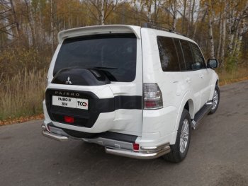 Защита заднего бампера (уголки двойные) ТСС 76,1/42,4 мм Mitsubishi (Митсубиси) Pajero (Паджеро)  4 V90 (2014-2020) 4 V90 2-ой рестайлинг