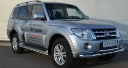 22 999 р. Защита переднего бампера (2 трубыØ76 и 63 мм, нержавейка) SLITKOFF  Mitsubishi Pajero ( 4 V90,  4 V80) (2011-2015) 1-ый рестайлинг, 3 дв. 1-ый рестайлинг  с доставкой в г. Йошкар-Ола. Увеличить фотографию 4