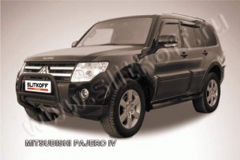 Кенгурятник d57 низкий Mitsubishi (Митсубиси) Pajero (Паджеро) ( 4 V90,  4 V80) (2006-2015) 4 V90, 4 V80 дорестайлинг, дорестайлинг, 1-ый рестайлинг, 3 дв. 1-ый рестайлинг