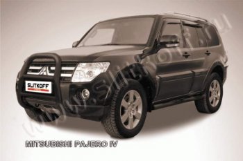 Кенгурятник d76 высокий Mitsubishi (Митсубиси) Pajero (Паджеро) ( 4 V90,  4 V80) (2006-2015) 4 V90, 4 V80 дорестайлинг, дорестайлинг, 1-ый рестайлинг, 3 дв. 1-ый рестайлинг