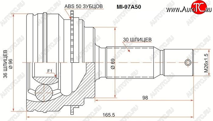 2 399 р. ШРУС SAT (наружный) Mitsubishi Pajero 4 V80 3 дв. 1-ый рестайлинг (2011-2014)  с доставкой в г. Йошкар-Ола