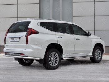 17 499 р. Защита заднего бампера SLITKOFF (Ø63 мм секции, нержавейка)  Mitsubishi Pajero Sport  QF (2019-2022) рестайлинг  с доставкой в г. Йошкар-Ола. Увеличить фотографию 3