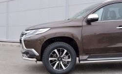 16 849 р. Защита переднего бампера (Ø63 мм, нержавейка) SLITKOFF  Mitsubishi Pajero Sport  QE (2015-2021) дорестайлинг  с доставкой в г. Йошкар-Ола. Увеличить фотографию 4