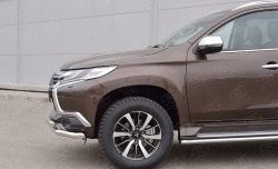 18 449 р. Защита переднего бампера (2 трубыØ63 мм, нержавейка) SLITKOFF  Mitsubishi Pajero Sport  QE (2015-2021) дорестайлинг  с доставкой в г. Йошкар-Ола. Увеличить фотографию 4