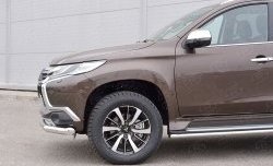 17 549 р. Защита переднего бампера (Ø76 мм, нержавейка) SLITKOFF  Mitsubishi Pajero Sport  QE (2015-2021) дорестайлинг  с доставкой в г. Йошкар-Ола. Увеличить фотографию 4